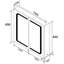 70mm W 65mm H Surface Frameless Medicine Cabinet Mirror Fixed