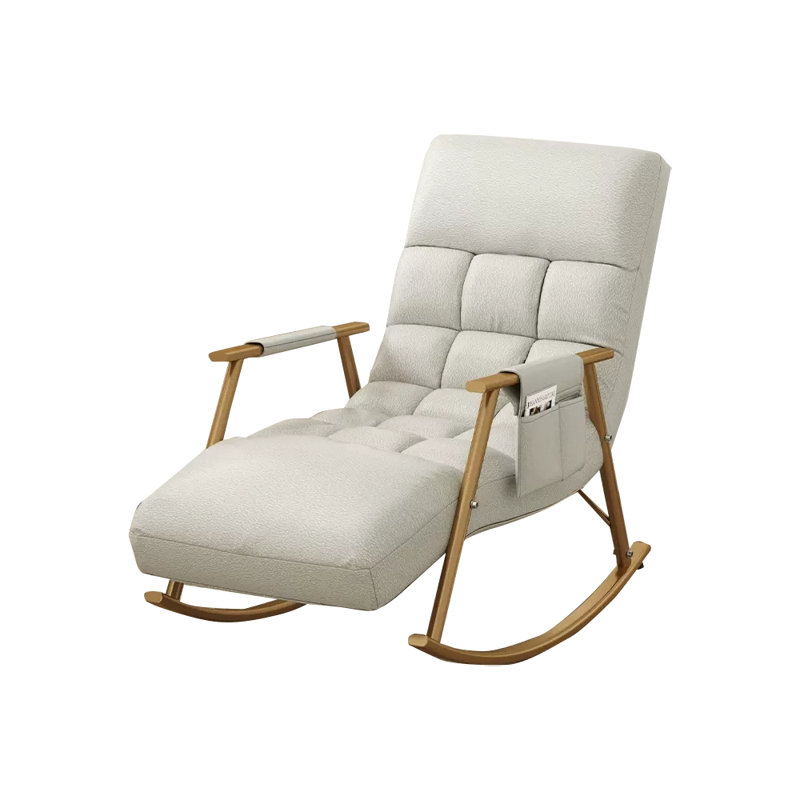 Chaise berçante réglable ergonomique en métal, Gris, Or