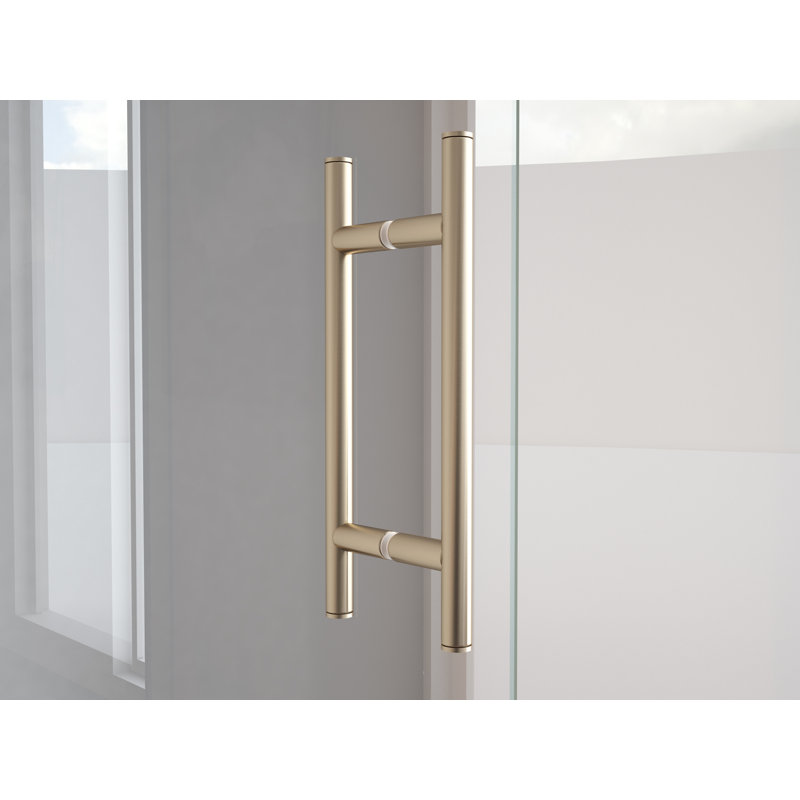 Illusion Series 56" x 70" Hinged Frameless Shower Door, Brushed Nickel