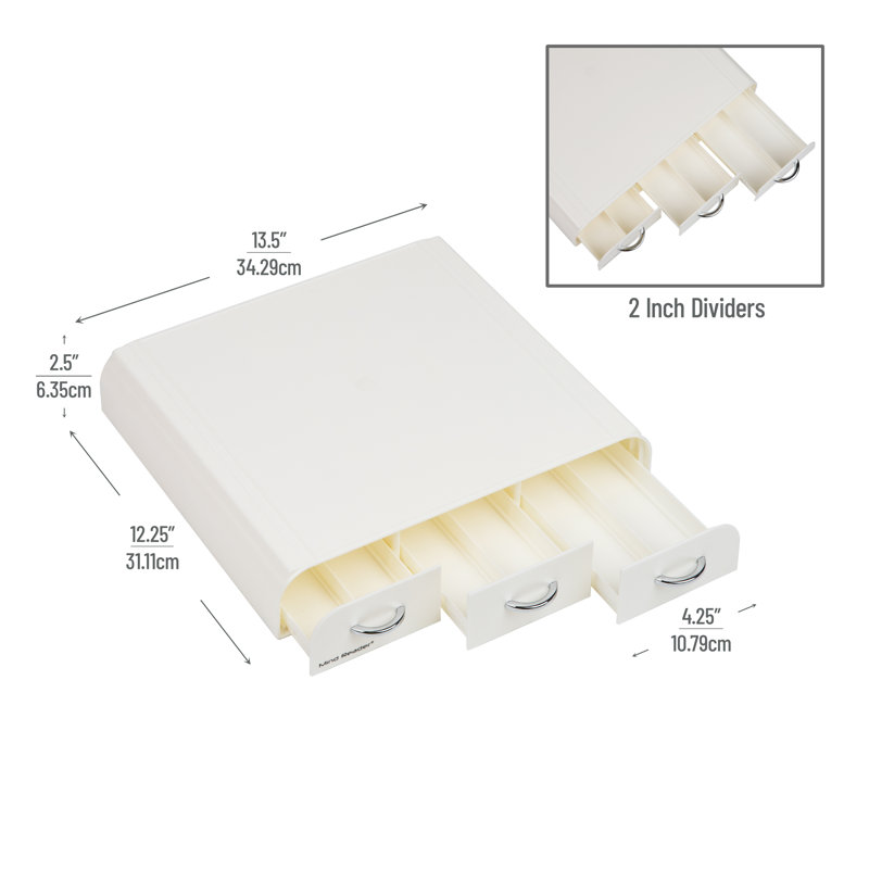 Organisateur de dosettes de café Mind Reader avec 3 tiroirs, capacité de 36 dosettes, blanc