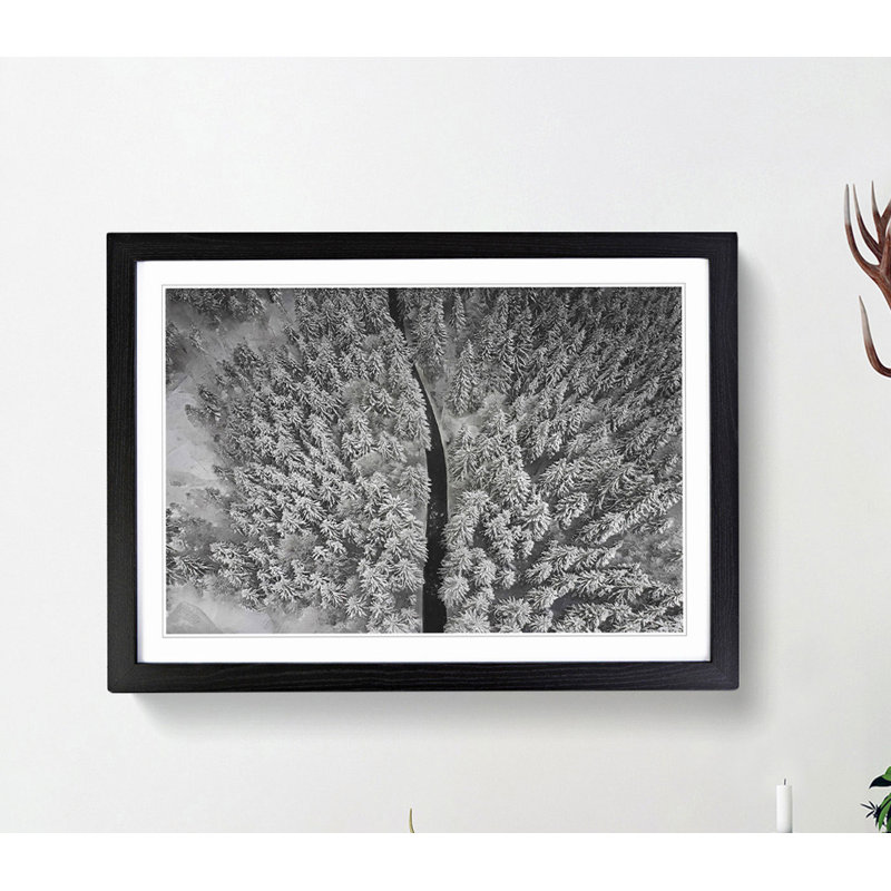 In a Winter Forest - Framed Print, 60cm H x 91cm W x 2cm D, Black