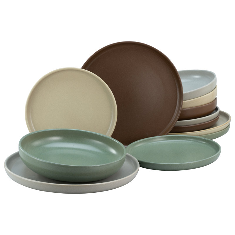 Uno 12 pcs. Stoneware Dinnerware, Natural