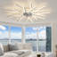 92cm 6- Speed Dimmable Reversible Ceiling Fan With LED Lights And Remote Control-1755557779