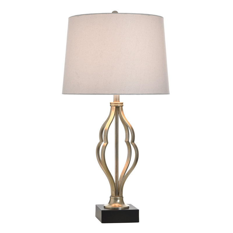 Steel Table Lamp - White Shade