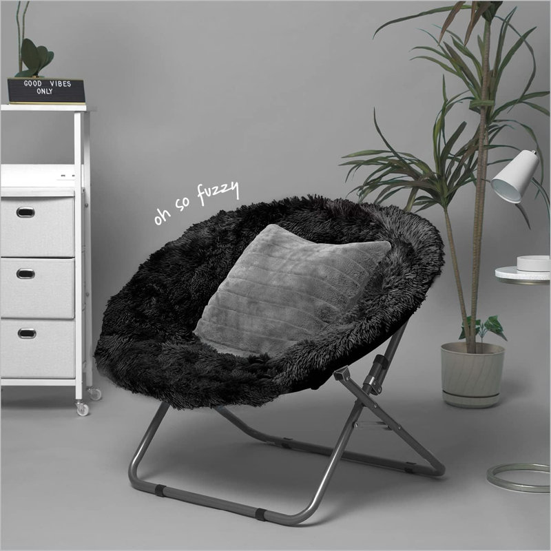 Larson 30" W Papasan Chair, Black