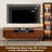 90.6'' Brown Entertainment Center With Bookshelves For 55/65 Inch TV, Wood Mid-Century Modern Media Console With Solid Wood Legs And Relief Panel TV Stand And 4-Tier Glass Display Bookcase For Living Room Bedroom-357668198