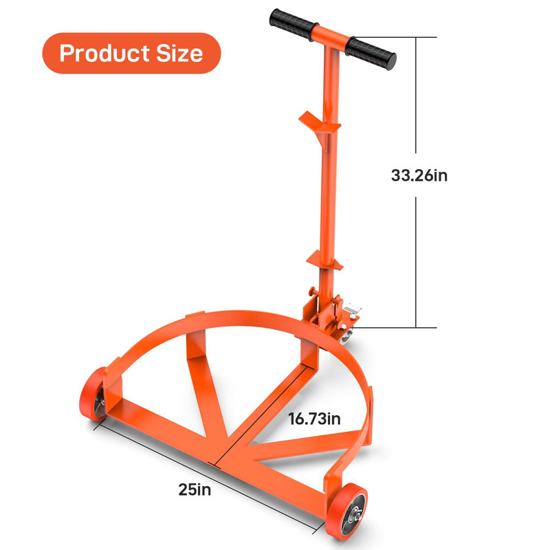 Chariot à tambour 55 gallons, chariot à baril de baril de pétrole capacité 1000 Lb, H 33,26 po x l 16,7 po x P 25 po, Rouge