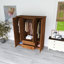 Armoire penderie en bois brun avec tiroirs-1117050676