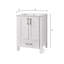Meuble-lavabo simple 24 po avec lavabo en céramique, armoire compacte autoportante avec 2 portes à fermeture douce et 1 grand tiroir inférieur-481431146