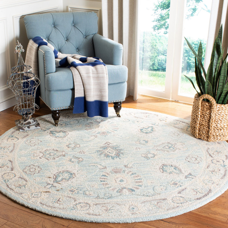 Peele Hand Tufted Wool Oriental Rug, Round 6'