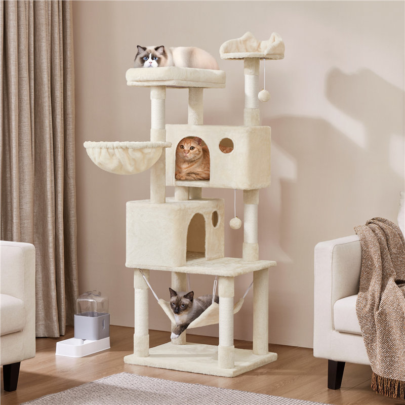 Multiple Level Cat Tree with Scratching Posts, Beige