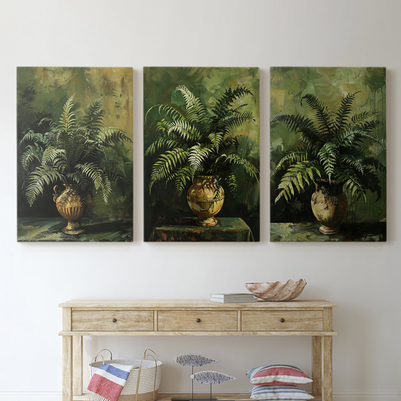 Floral Study Series Lxx - Ensemble de toiles tendues avec châssis Premium - Prêt à être accroché