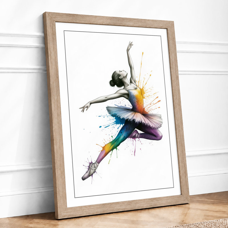 Dancer in Motion Modern - Framed Print, A4 - 29.7 x 21.0 cm, Oak
