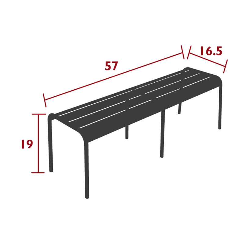 Banc de pique-nique 100% aluminium Luxembourg, Anthracite