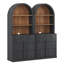 Bibliothèque 71 pouces de haut avec 3 tiroirs, ensemble de 2, ébène-200709686