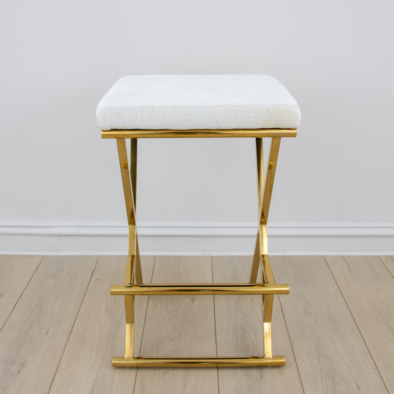 Tory Upholstered Stool with Metal Frame