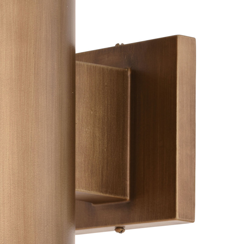 Edith Aluminum Outdoor Armed Sconce, Warm Brass, 7.25" H x 5" W x 8" D, Down