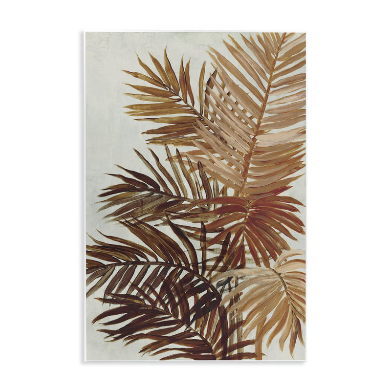  Art mural sur feuilles de palmier naturel par Jacob Q, H 19 po x l 13 po