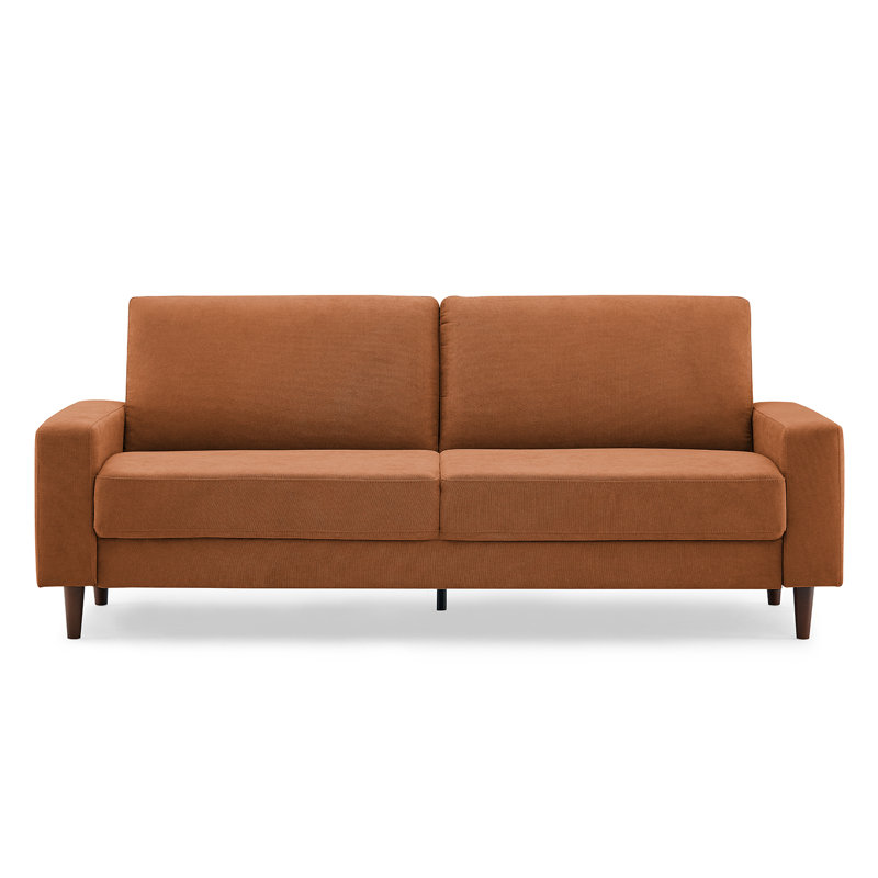Elegido 213.1Cm Square Arms Sofa, Curry Polyester Blend