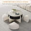Yvelle Stone Countertop Coffee Table with 4 Hidden Seats