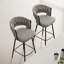 Tabouret de bar pivotant à 360 ° en lin avec base en métal-379284225