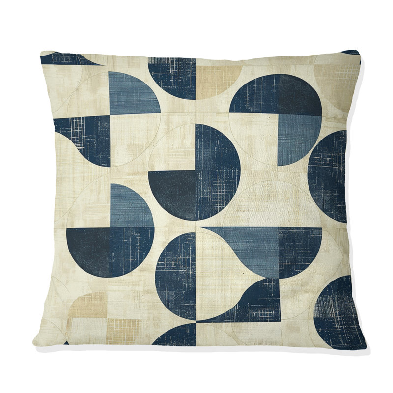 Coussin ivoire Midcentury Shapes VII - Midcentury, H 16 po x l 16 po