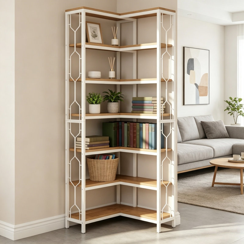Bibliothèque de coin 7 pièces à 7 niveaux