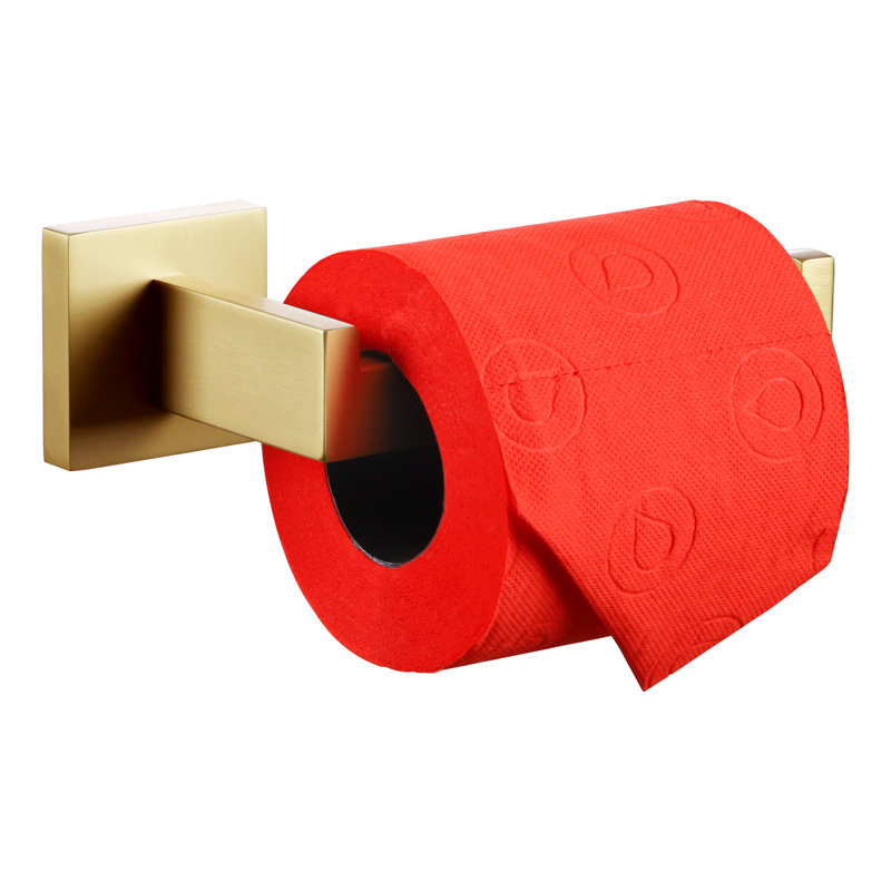 Bathroom Toilet Paper Holder Wall Mount, Brushed Gold