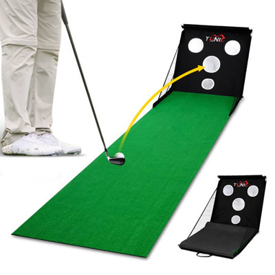 YUNIC Golf Chipping Training Net with Automatic Ball Return, Portable Foldable Target Practice Net for Indoor Outdoor