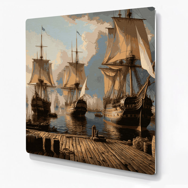Art mural nautique gris nautique, H 32 po x l 32 po