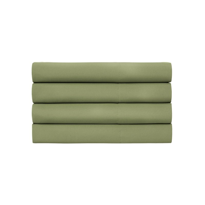 Ensemble de 4 taies d'oreiller Southshore Fine Linens Vilano Springs vert sauge, format queen/standard, en microfibre doublement brossée ultra douce de 110 g/m², 51 x 76 cm