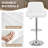 George Bar Stools Set of 2, Adjustable Swivel Barstools, Faux Leather Bar Chairs, Upholstered Counter Height with High Backrest Stool for Kitchen Island, White-69536613