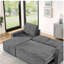 Canapé-lit convertible en forme de L, canapé modulaire de 90 po avec lit escamotable, fauteuil de loisir rabattable avec espace de rangement, housse en chenille grise amovible et lavable-1328194864
