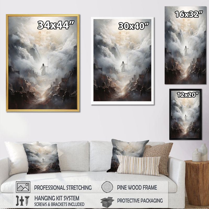 Christianisme Sermon Shade Mountain I sur toile, H 32 po x l 24 po x P 1 po, Cadre flottant doré