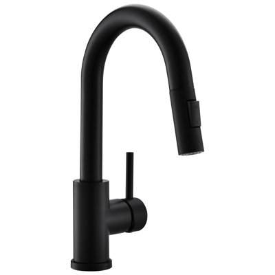 Modern Black Kitchen Faucets With Pull Out Spray - 360 Rotation, Stainless Steel For Kitchen, Bar & Prep Sink Faucet Ceramic Filler, Rotation