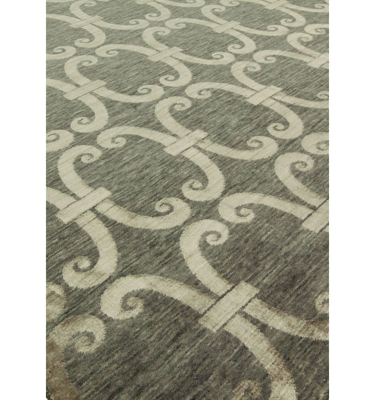 Geometric Area Rug in Gray, Rectangle 6' x 9'