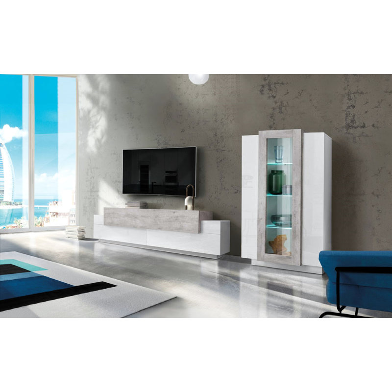 Nostrand Unfinished Entertainment Centre for TVs up to 78", White/Concrete