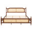 Très grand lit en bois de pin avec tête de lit et finition noyer, vaste option de rangement en bois et teinte, confortable-475621882