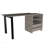 Malaui 120 Light Gray Desk With Two Legs, Two Drawers, And Two Shelves For Modern Workspaces