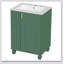Meuble-lavabo de 24 po avec lavabo, tablette d'armoire, rangement latéral ouvert, cadre en bois massif, porte à fermeture douce-1356873257