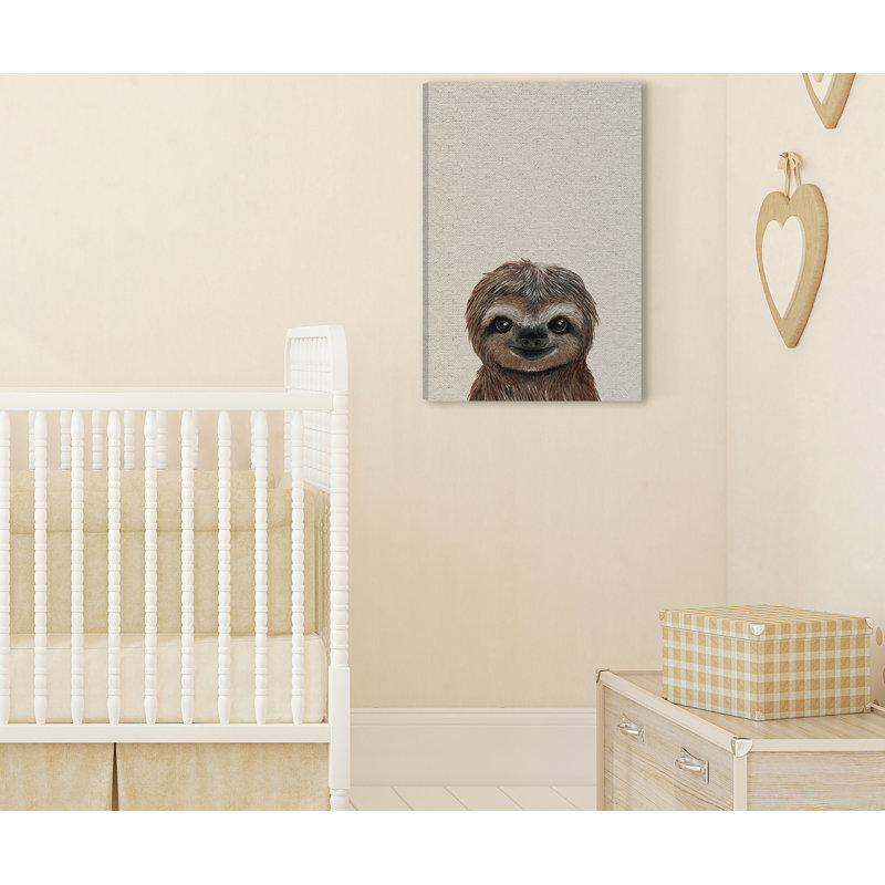 Cheerful Sloth III - Painting on Canvas, 152cm H x 102cm W