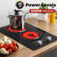 Surface de cuisson électrique à 2 brûleurs Advwin, surface de cuisson électrique 110 V avec commande à bouton, comptoir de 12 po et surface de cuisson en céramique intégrée avec verrou de sécurité pour enfant, minuterie, 9 niveaux de puissance e