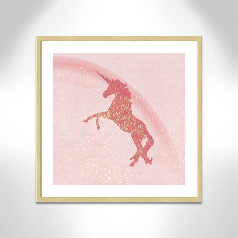 Paillettes licorne 2, H 27,5 po x l 27,5 po x P 1,19 po, Cadre boîte champagne