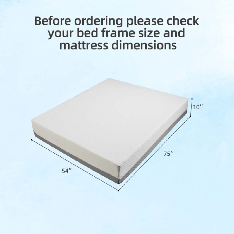 Matelas double de qualité supérieure 10 pouces, Lit double, 10"