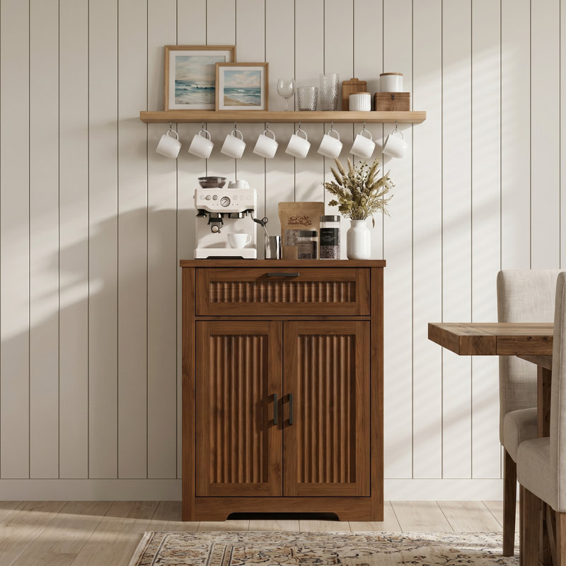 Buffet de 25,2 po de largeur avec tiroir et tablette réglable Tahara, 34.25" H x 25.19" W x 15.35" D, Brun