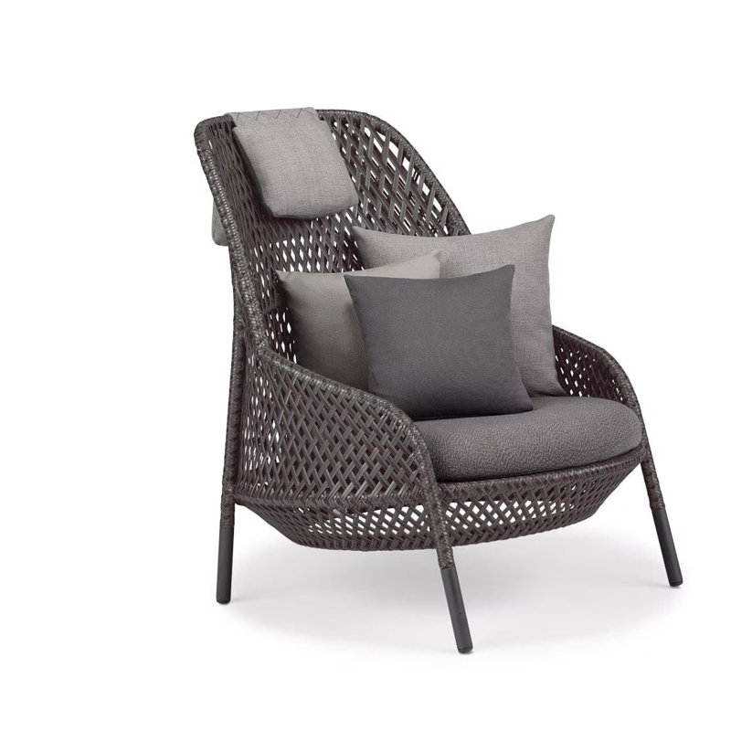 Ahnda Outdoor Lounge Chair, Natura Dark Gray, Graphite