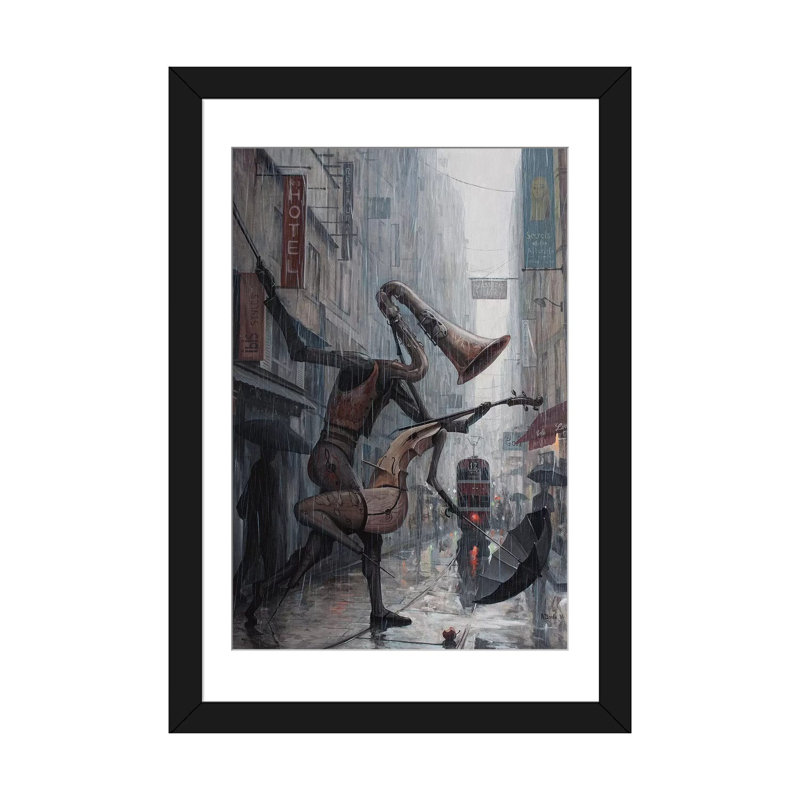 «Life is a Dance in the Rain», impression sur toile, H 24 po x l 16 po x P 1 po, Papier d'art encadré noir