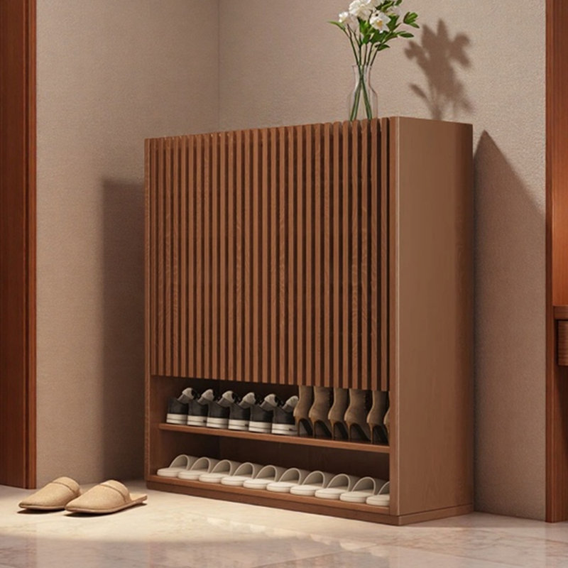 Retro fashion storage shoe cabinet, 45.28" H x 39.37" W x 13.78" D
