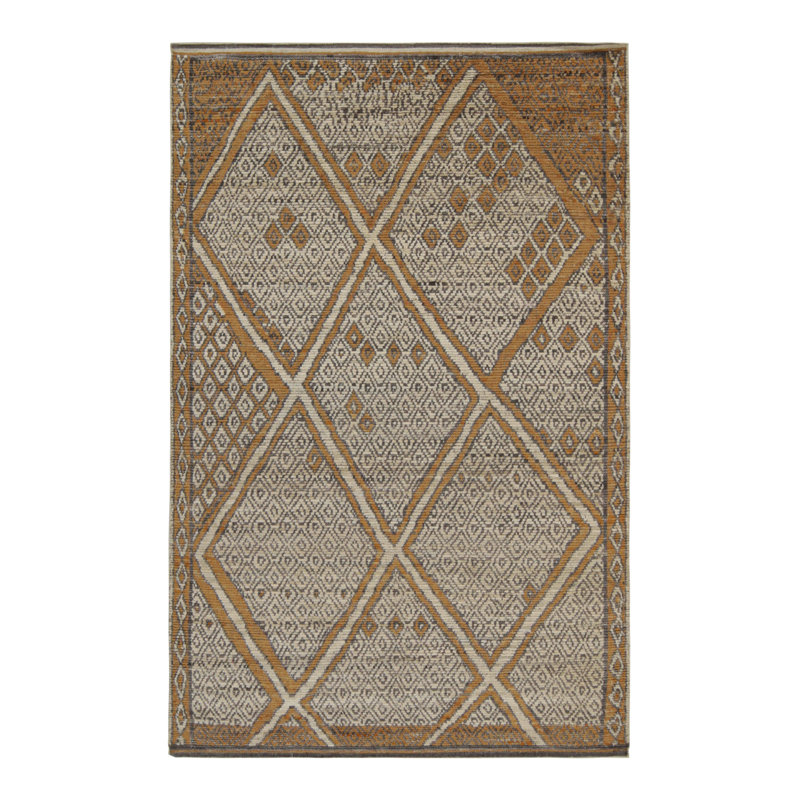 Moroccan Hand Knotted Area Rug, Rectangle 6' x 9'