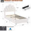 Structure de lit simple en velours pour enfants, style princesse, 2 tiroirs de rangement, tête de lit tapissier, blanc-830992910